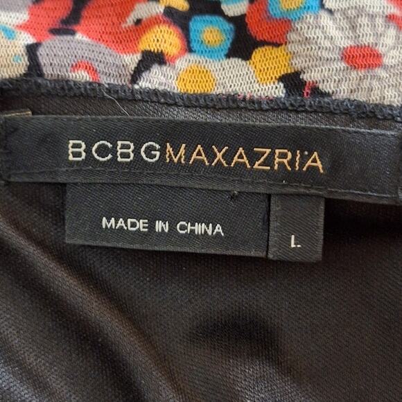 BCBGMaxazria Sleeveless Blouse Womens Large Stretch Floral Lightweight Bohemian - Picture 2 of 8